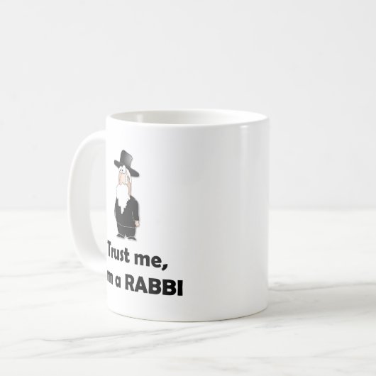 私を信じて私はラビである – ユダヤおもしろい人のユーモア コーヒーマグカップ (正面左)