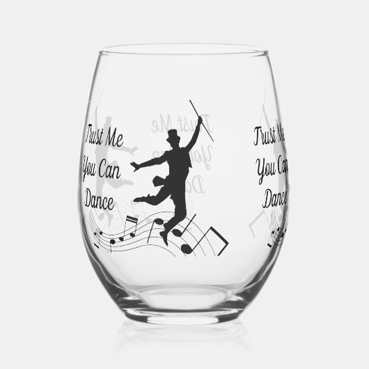 私を信じて、あなたはワイングラスや岩ガラスを踊ることができる ステムなしワイングラス (正面)
