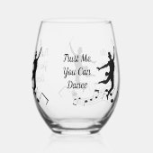 私を信じて、あなたはワイングラスや岩ガラスを踊ることができる ステムなしワイングラス (裏面)