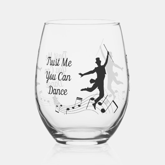 私を信じて、あなたはワイングラスや岩ガラスを踊ることができる ステムなしワイングラス (左)