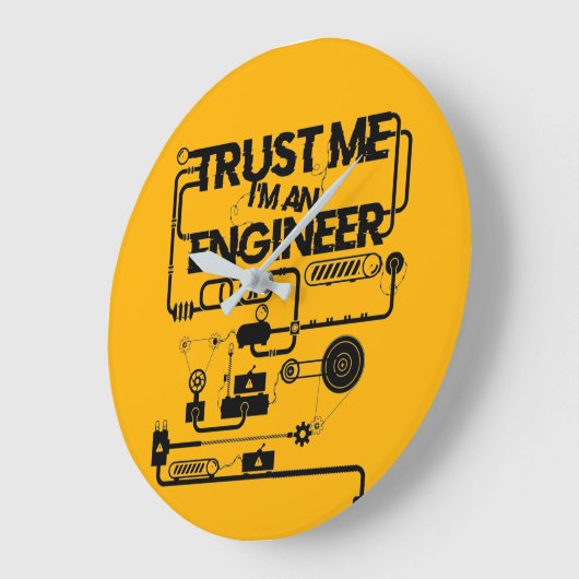 私を信じて。私はエンジニアだ ラージ壁時計 (傾斜)