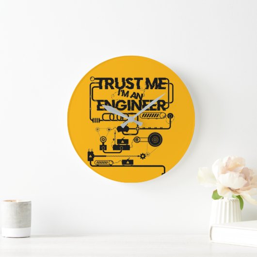 私を信じて。私はエンジニアだ ラージ壁時計 (ホーム)