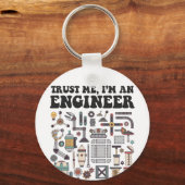 私を信じて、私はエンジニア キーホルダー (正面)