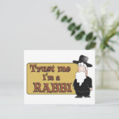 私を信じて – 私はラビである – ユダヤ素晴らし人のユーモア ポストカード (スタンド正面)