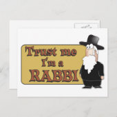 私を信じて – 私はラビである – ユダヤ素晴らし人のユーモア ポストカード (正面/裏面)
