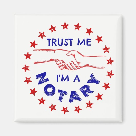 私を信じて、私は公証人の握手である マグネット (正面)