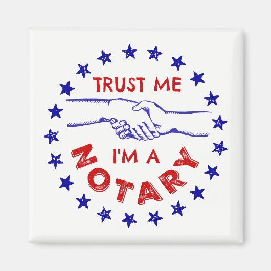 私を信じて、私は公証人の握手である マグネット (正面)