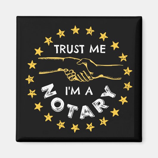 私を信じて、私は公証人の握手である マグネット (正面)