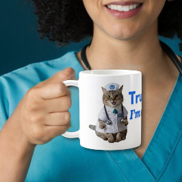 私を信じてNHSのナース、かわいい猫医師 コーヒーマグカップ