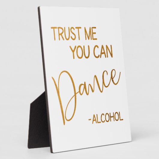 私を信頼してダンスのサイン金ゴールド卓上プラーク フォトプラーク (側面)