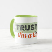 私を信頼して下さい。 私は鳥類捕獲人です! リボン マグカップ (正面左)