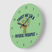 私を信頼する物理的なセラピスト ラージ壁時計 (傾斜)