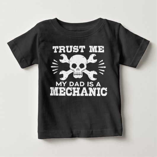 私を信頼する私のパパは整備士 ベビーTシャツ (正面)