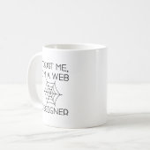 私を信頼する私はくもの巣デザイナー コーヒーマグカップ (正面左)