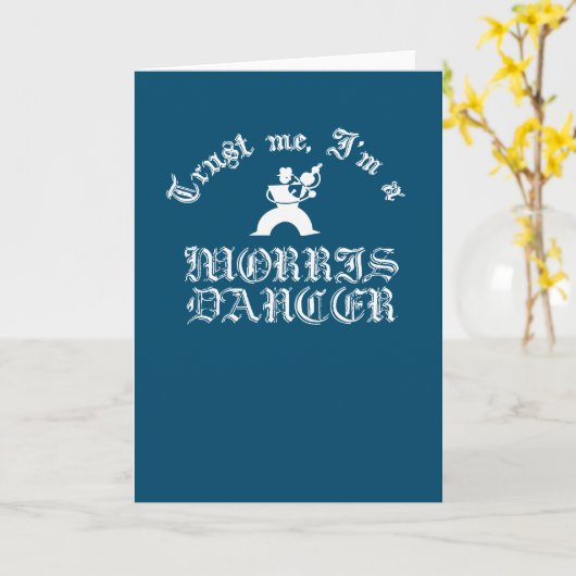 私を信頼する私はモリスダンサーホワイト文字 カード (黄色い花)