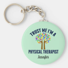 私を信頼する私は物理的なセラピストPTモノグラム キーホルダー
