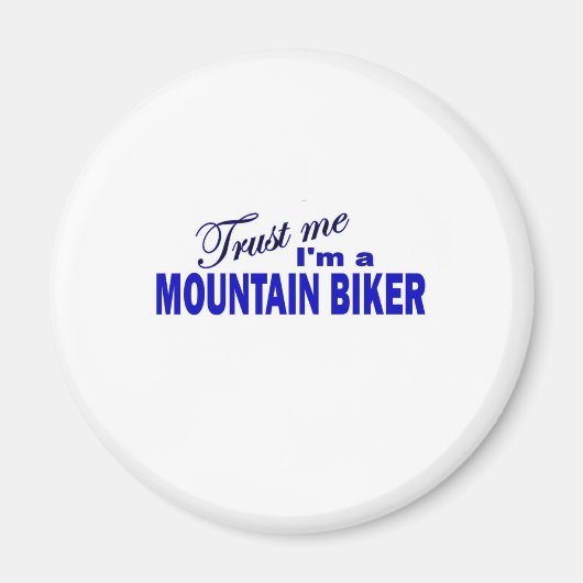 私を信頼する私は、山のバイクもしくは自転車に乗る人 マグネット (正面)