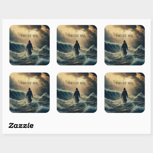 私を信頼 – イエスキリスト引用文キリスト信仰 スクエアシール (シート)