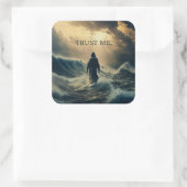 私を信頼 – イエスキリスト引用文キリスト信仰 スクエアシール (バッグ)