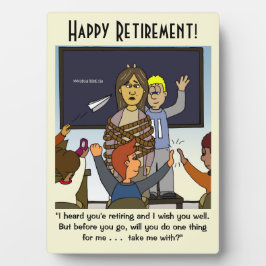 私を先生中退職記念プラークで連れて行く フォトプラーク