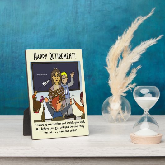 私を先生中退職記念プラークで連れて行く フォトプラーク (側面)