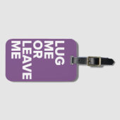 私を力まかせに引きますか、または私に紫色の荷物のラベルを残して下さい ラゲッジタグ (正面横)