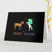 私を叔母または叔母の馬のユニコーンのギフトとして カード (黄色い花)