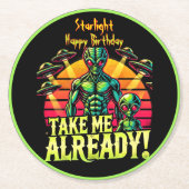 私を取る既に鮮やかな宇宙の出会いここで始まる ラウンドペーパーコースター (正面)