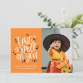 私を呪って オレンジ ハロウィン フォト カード (スタンド正面)