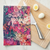 私を多分愛しま、花パターンを溶かします キッチンタオル (四つ折り)
