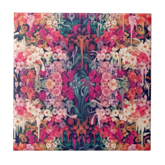 私を多分愛しま、花パターンを溶かします タイル (正面)