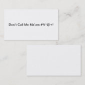 私を夫人#%*@と電話しないで下さい+! 名刺 (正面/裏面)