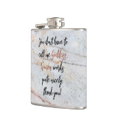 私を女神と電話することができます。 女王は働きますも! 大理石 フラスク (左)