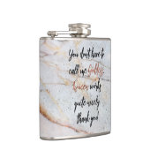 私を女神と電話することができます。 女王は働きますも! 大理石 フラスク (右)