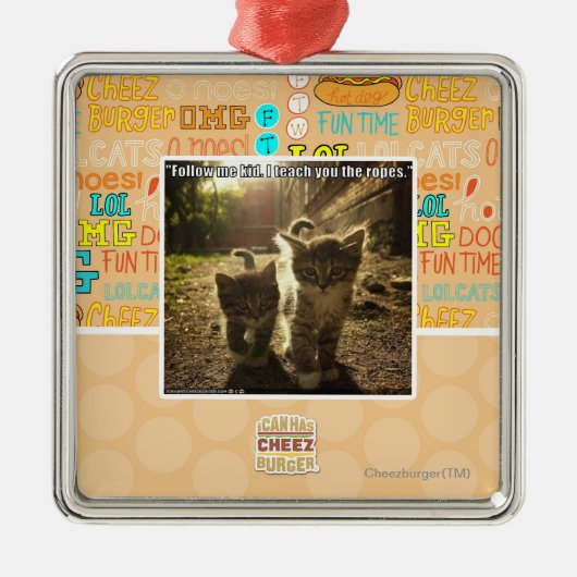 私を子供後を追って下さい メタルオーナメント (正面)