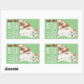 「私を子猫におもしろいした？ 長方形シール (シート)