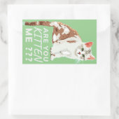 「私を子猫におもしろいした？ 長方形シール (バッグ)