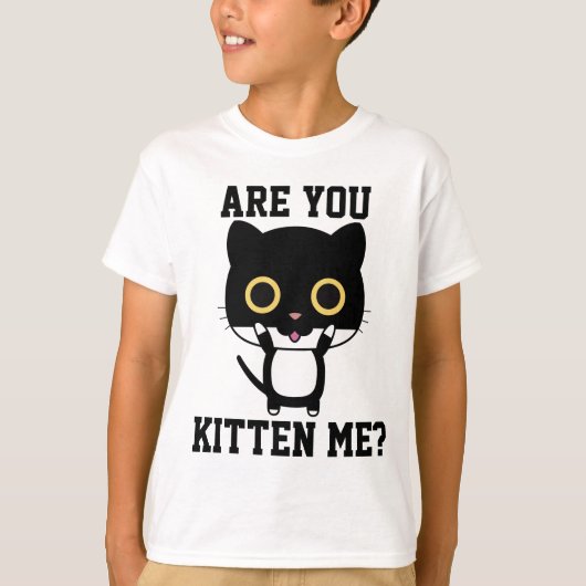 私を子猫に？KIDS おもしろい CAT Tシャツ (正面)