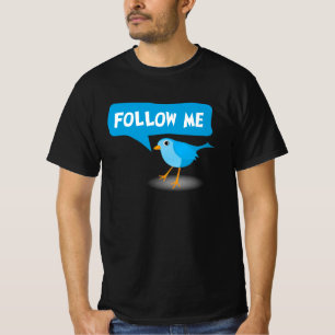 私を小さく青い鳥のTwitterのカスタムユーザー名後を追って下さい Tシャツ