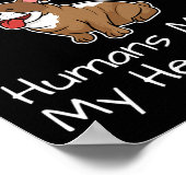 私を幸せにする人間は私の頭を傷つける犬のおもしろい ポスター (角)