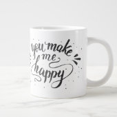 「私を幸せにする」カスタム写真 ジャンボコーヒーマグカップ (右)