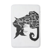 私を引っ掛けたの？怖い黒猫 バスマット (正面縦)