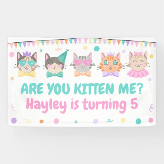 私を引っ掛けてくれるの？キティキャットガールズ誕生日 横断幕 (横)