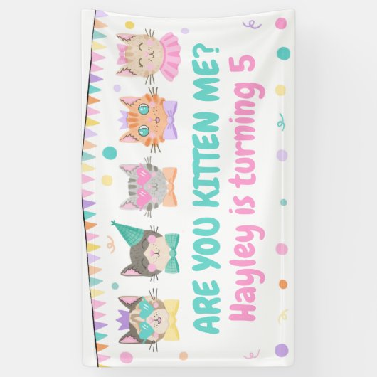 私を引っ掛けてくれるの？キティキャットガールズ誕生日 横断幕 (縦)