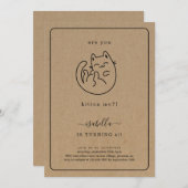 私を引っ掛けてくれるの？ネコ子猫キッテン誕生日パーティー 招待状 (正面/裏面)