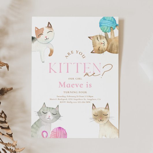 私を引っ掛けてくれるの？猫誕生日招待状 招待状