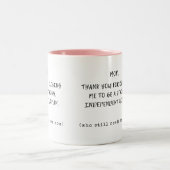 私を強く育ててくれてありがとう ツートーンマグカップ (中央)