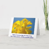 私を微笑させます! 挨拶状の春のラッパスイセン サンキューカード (裏面)