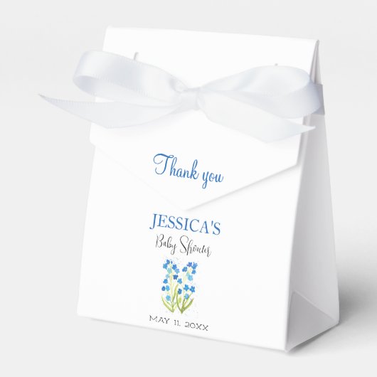 私を忘れない花ベビーシャワー女の子 フェイバーボックス (正面サイド)