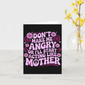 私を怒らせるな まるでママみたいなレトロな面白さ カード (黄色い花)